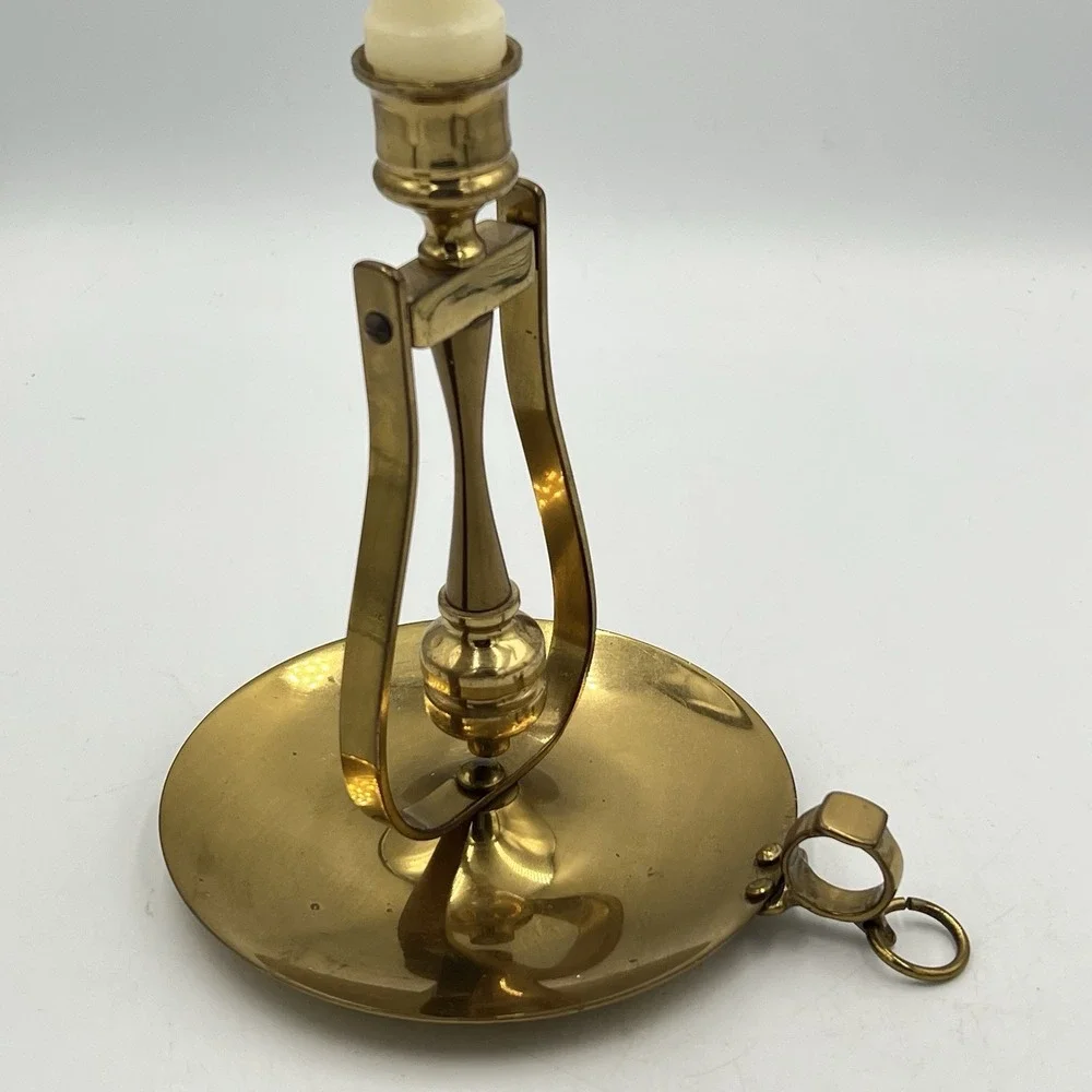 Vintage Valsan Brass Chamberstick Candle Holder Portugal Mid Century Modern‎ MCM